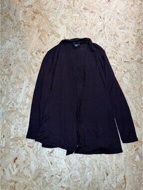 Covington Cardigan Sweater Womens XL Burgundy Purple Open Front Knit Long Sleeve